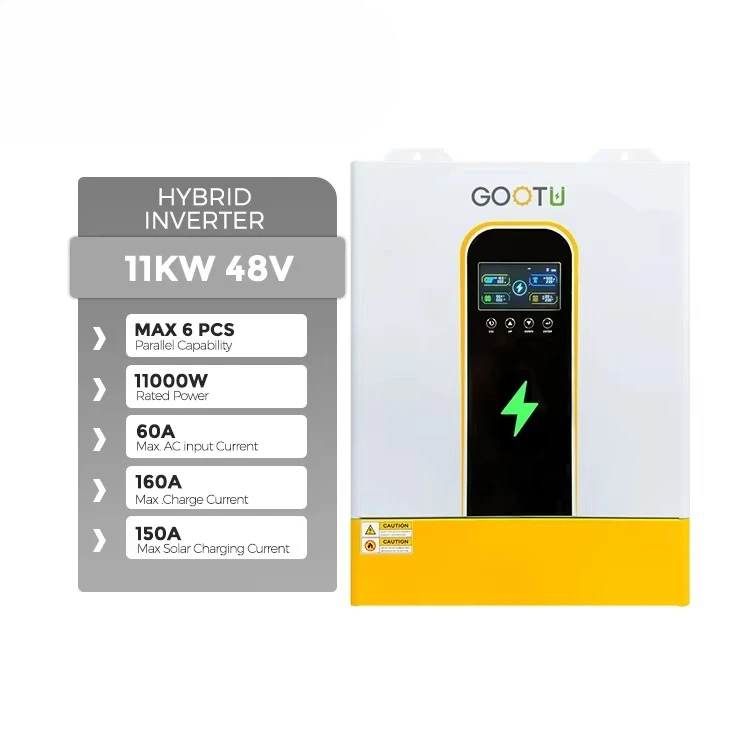 

Gootu 11Kw pure sine wave parallel 48v off-grid hybrid solar inverter Dual Mppt 10Kw solar hybrid inverter Battery-free