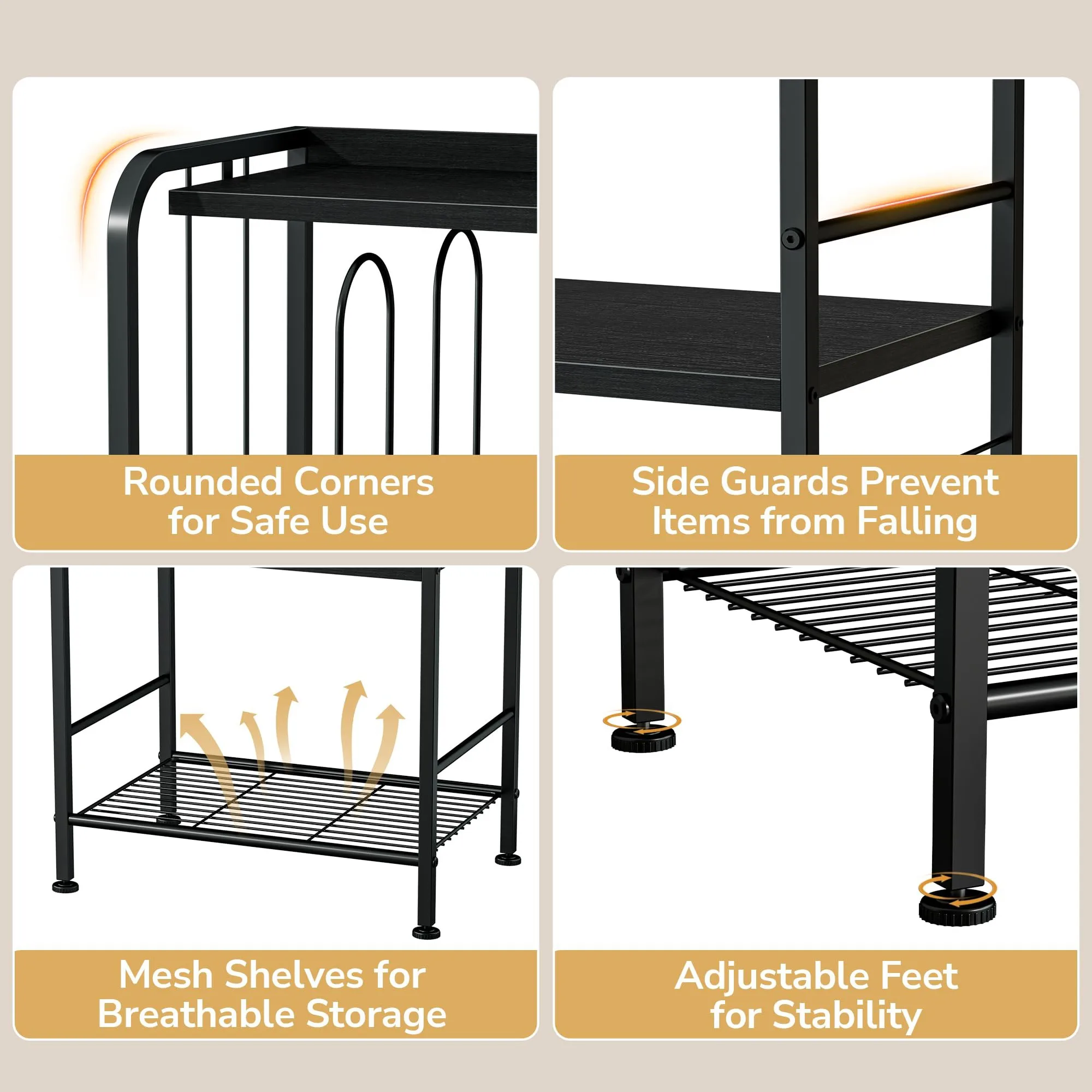 5‑Tier Freestanding Metal Bathroom Towel Rack, Towel Organizer with M‑Shaped Detachable Dividers