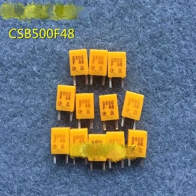 

500K ceramic crystal CSB500F48 B500F 48 500KHZ in-line 2-pin yellow