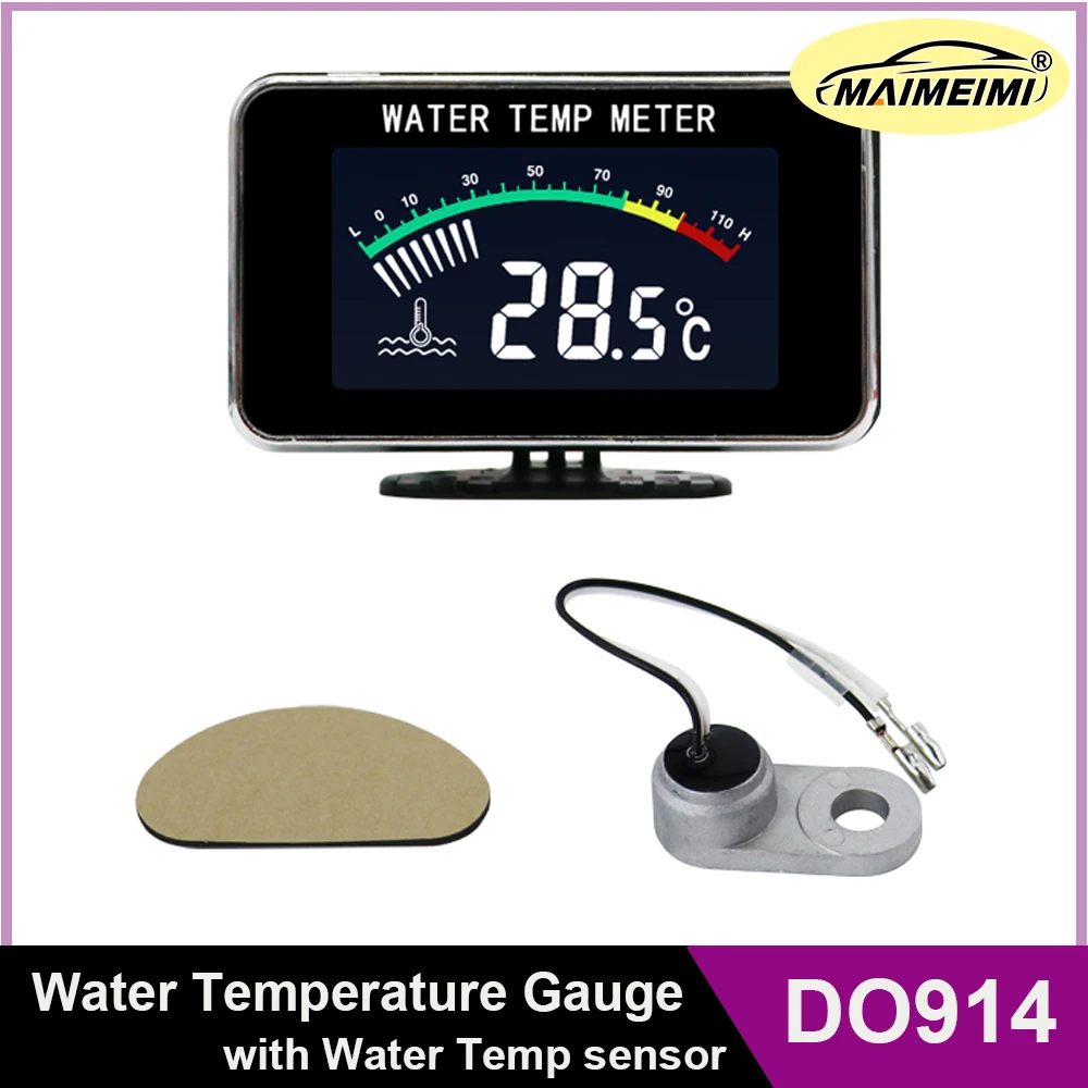 12V/24V Universal Car Truck LCD Gauge Water Temperature Gauges with Water Temp Sensors Car Gauges Automotive Thermometer