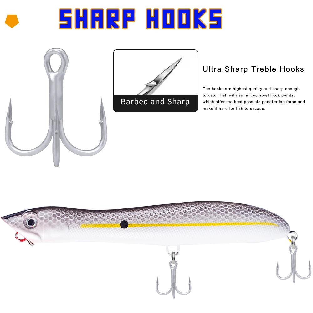 CCLTBA Topwater Hard Baits Popper 12cm 17.8g Snakehead Fishing Lures Walk Dog Wobbler Fishing Accessories  Artificial Lure