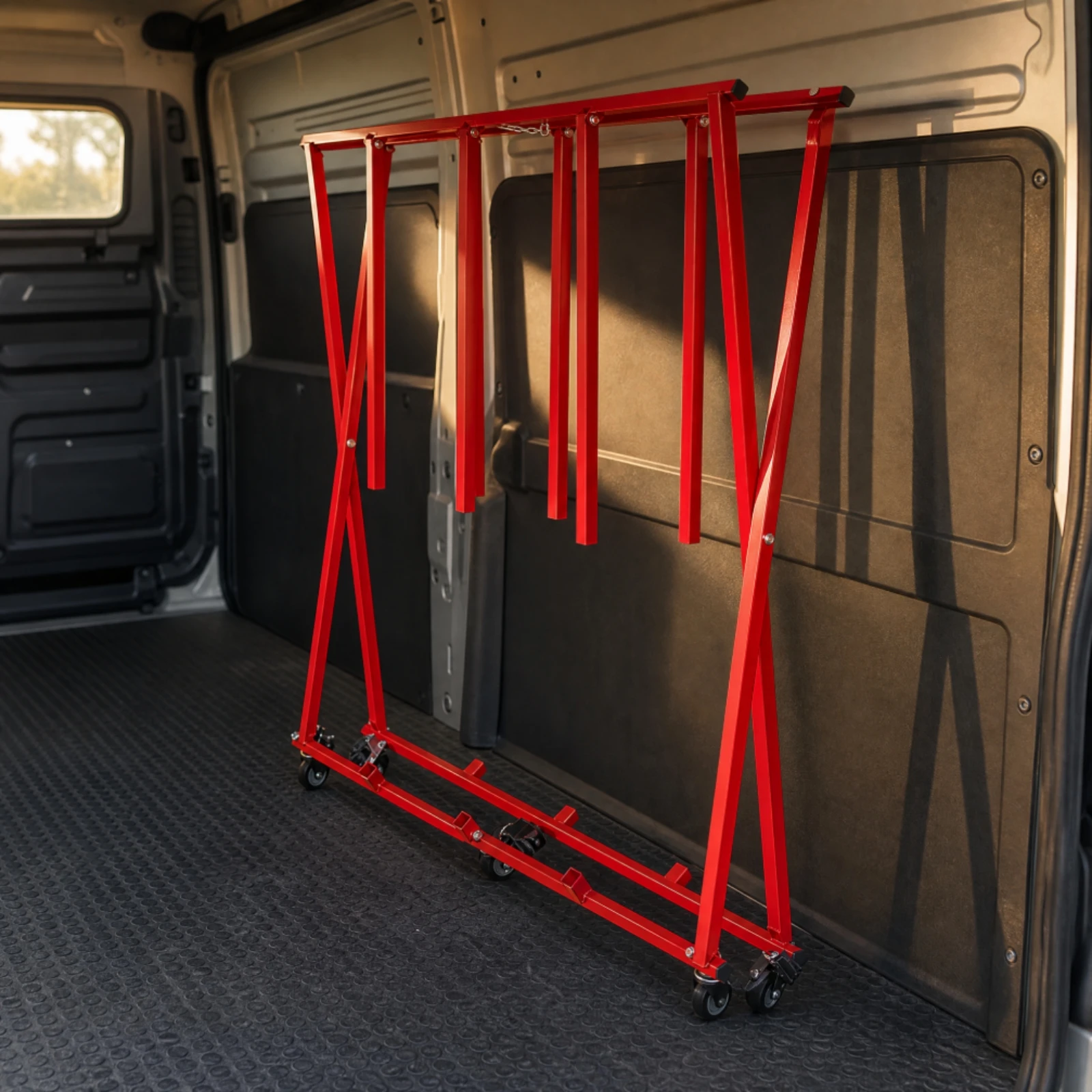 Folding Pickup-Truck Bed Dolly Sturdy Foldable Auto Parts Mover Cart Space-Saving for DIY Mechanics, Automotive Repair, Workshop