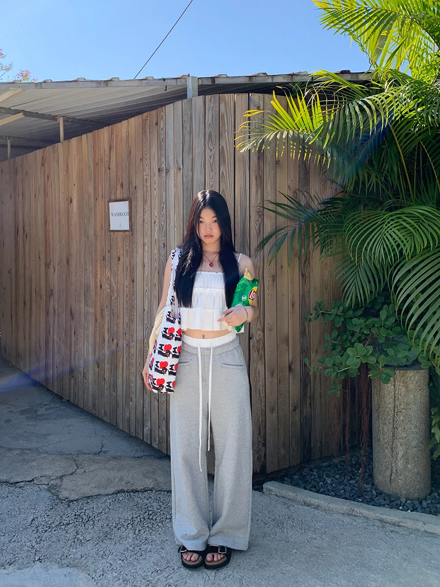 بنطلون واسع الساق للنساء بخصر مرتفع وقصة مستقيمة، بنطلون كاجوال فضفاض رمادي اللون، إصدار جديد للربيع والخريف، مريح ومصنوع من ... #4