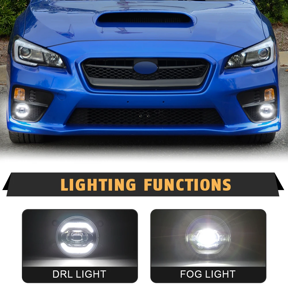 For Subaru Impreza Forester WRX STI XV BRZ Justy III G3X 2x LED Fog Lamp Assembly Daytime Running Lights