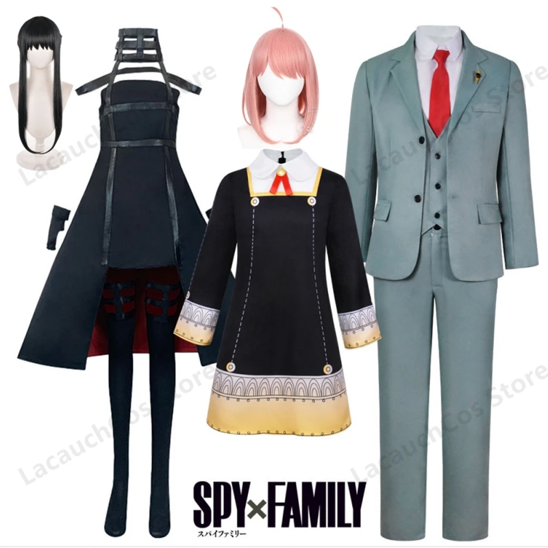 

Anime SPY FAMILY Yor Forger All Cosplay Costume Dress Twilight Loid Forger Anya Forger Bond Halloween Uniform Full Set Pants Wig