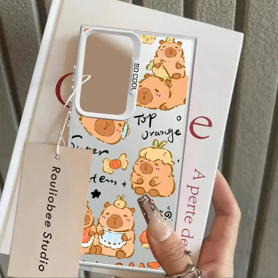 Cute Capybara Case for Samsung Galaxy S25 S20 Plus Note 20 Ultra S24 FE S23 Ultra S22 S21 S23 S25Edge Phone Cover 