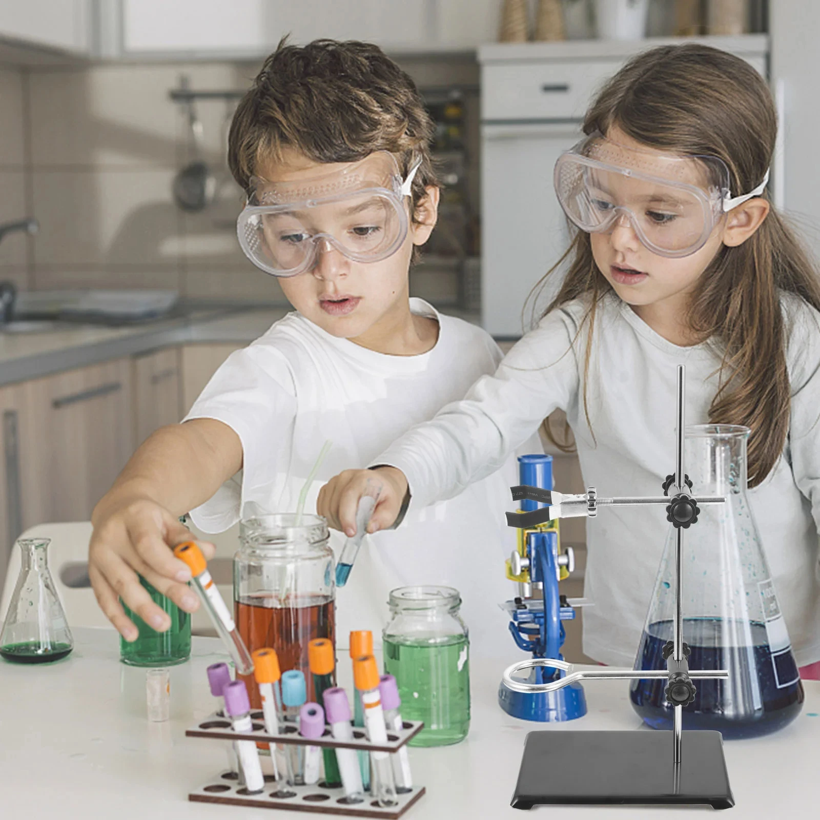 Laboratory Support Stand Stand Iron Stand Trumpet Small Stand Flaskoratory Stand Set Platform Mini Laboratory Lab Support 30cm