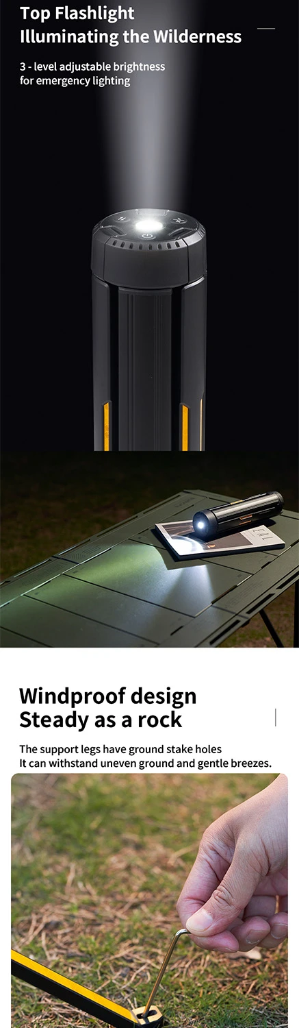 Rechargeable Camping Light 15600mAh, Telescopic Collapsible LED Lantern, Waterproof Tent Lamp Flashlight for Hiking Fishing