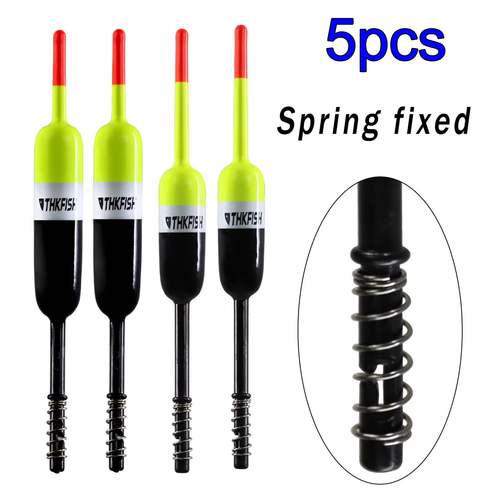 5pcs Spring Fishing Floats Bobber 2.5in 1.5in Balsa Wood Vertical Fishing Bobbers Buoys Freshwater Sea Fishing Float for Crappie