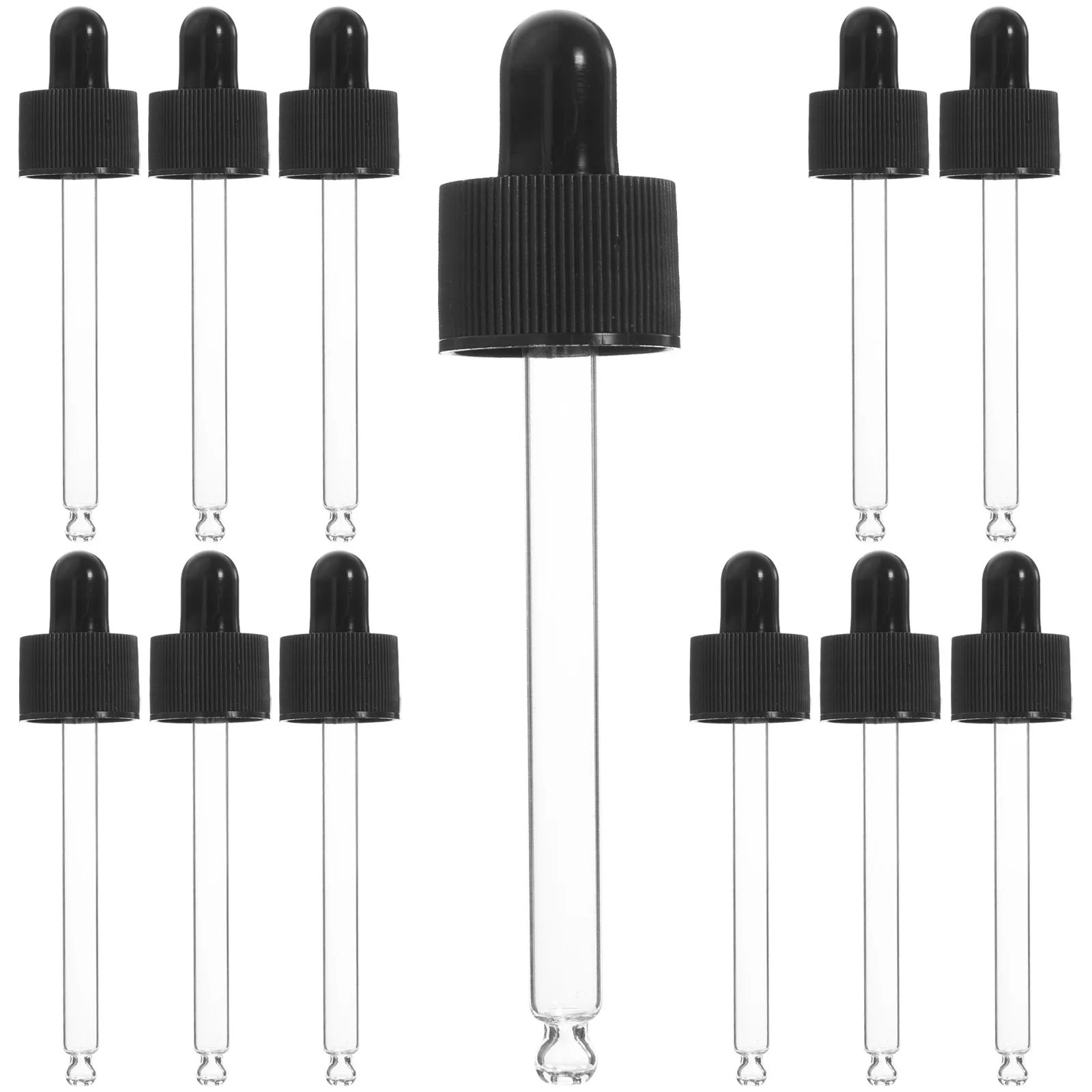 12Pcs Glass Dropper Pipette Silicone Essential Oil Makeup Eye Dropper for Skincare Oil Dispenser Portable Travel