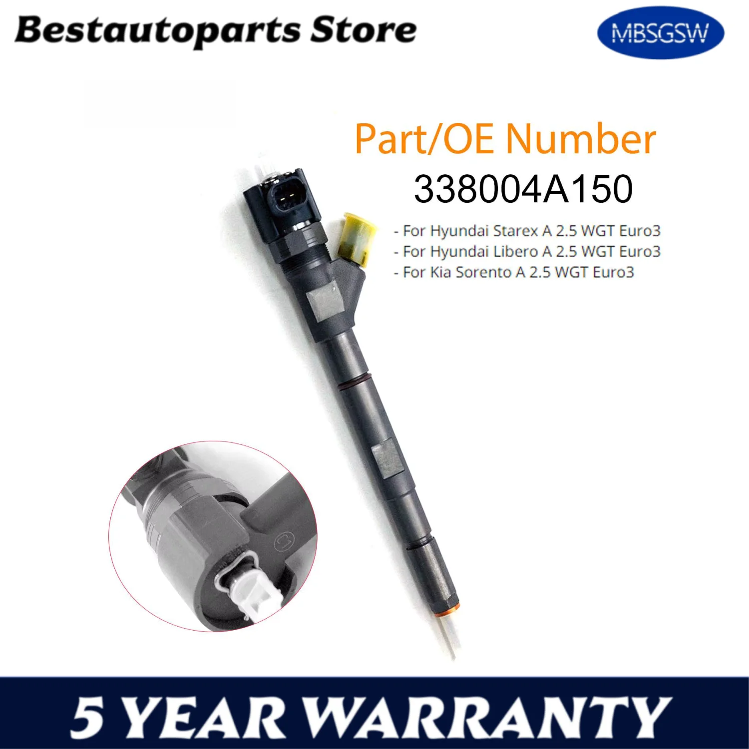 Diesel Fuel Injector 338004A150 For Hyundai Starex Libero Kia Sorento A 2.5 WGT Euro3 High Quality Car Accessories