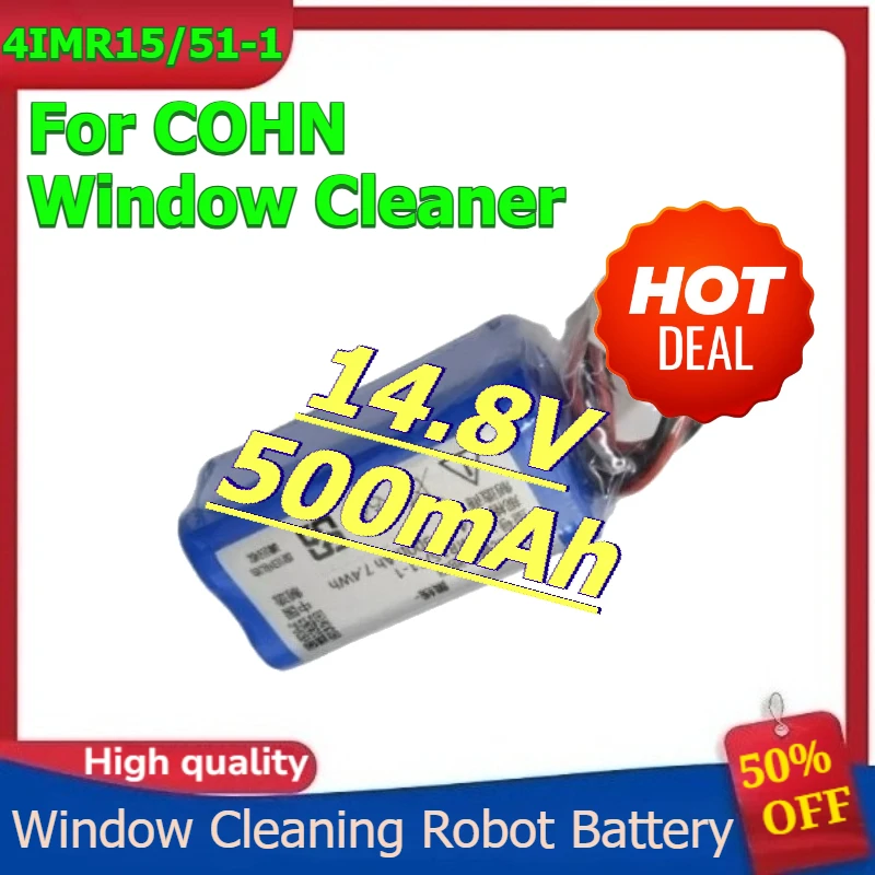 

4IMR15/51-1 Window Cleaning Robot Battery for COHN Window Cleaner Rechargeable Battery 14.8V 500mAh 7.4Wh
