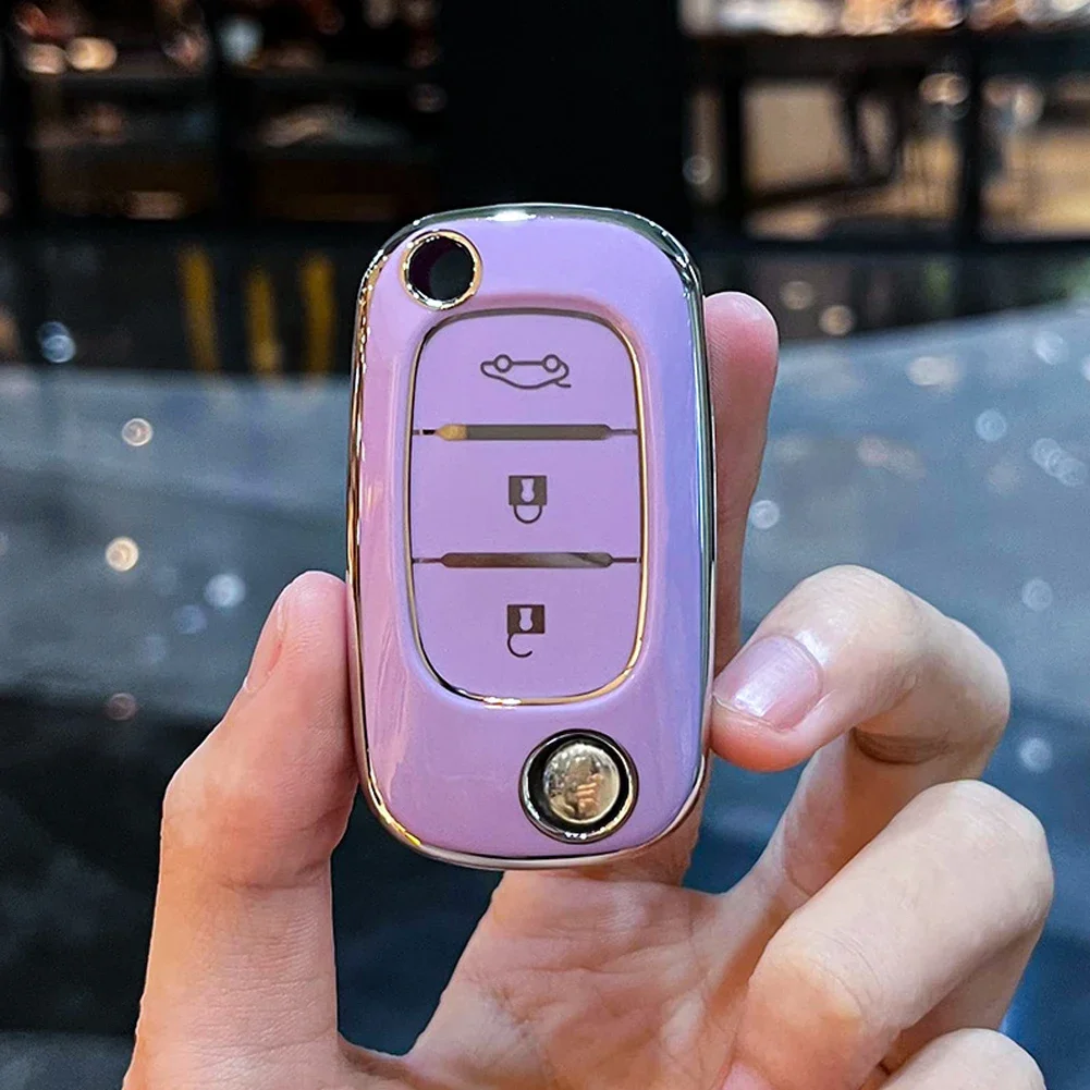 for Mercedes Smart LADA Vesta Granta XRay Kalina Priora Sedan Sport for Renault Fluence Clio Megane 3 Buttons TPU Key Case Cover