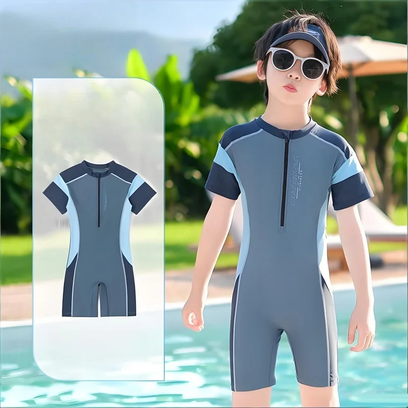 children's-one-piece-swimsuit-boys-racing-training-swimming-gear-new-summer-profional-equipment-for-medium-and-large-children