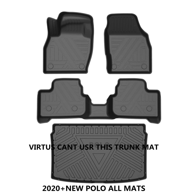 Use for Volkswagen POLO GTI car carpet NEW POLO VIRTUS car floor mats Fit For POLO waterproof trunk mat VIRTUS car floor mats