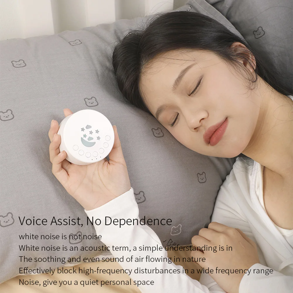 Baby Sleep Machine Desktop White Noise Sound Machine for Baby Sleeping 18 Soothing Sounds 15/30/60min Timer Colorful Night Light