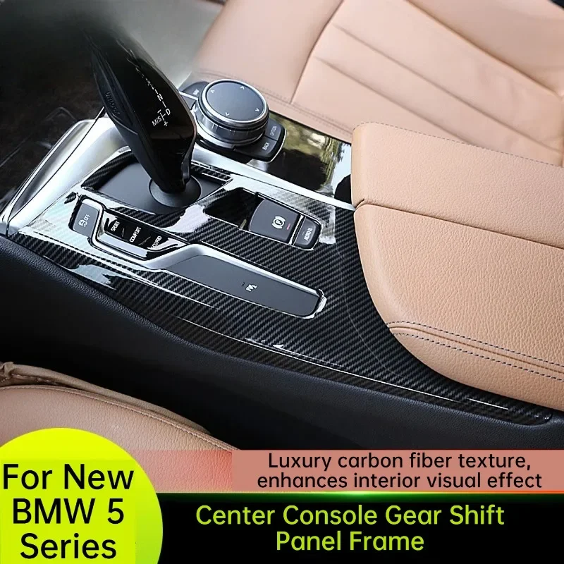 For Center Console Gear Shift Multimedia Panel Decorative Trim, Interior Stickers Fit BMW 5 Series 525Li 530Li 535Le 2018-2023