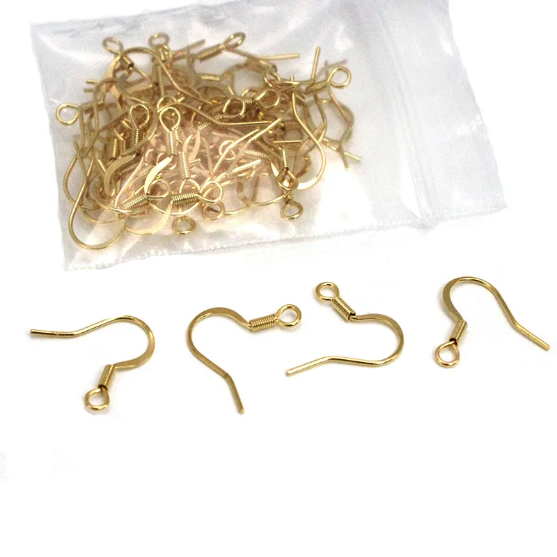 50Pcs Stainless Steel Earring Hooks Clasps Hypoallergenic Ear Wires for Crafts Earring Findings DIY Jewelry Making Accessories
