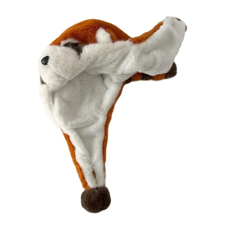 J15U قبعات الأذن قبعة لينة للبنين بنات 3-10 سنوات الخريف الشتاء في الهواء الطلق قبعات دافئة الاطفال إيرفلاب قبعة أقل الباندا قبعة #4