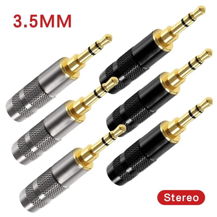 3 Pole Earphone 3.5mm Jack Audio Plug Connector for Soldering Hifi Headphone Wire
