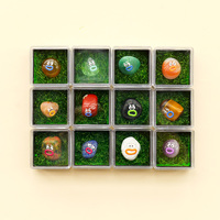 1PC Mini Mineral Rock Crystals Gift Box with Cute Pet Expressions Natural Gemstone Healing Energy Stones Irregular Shape Collect