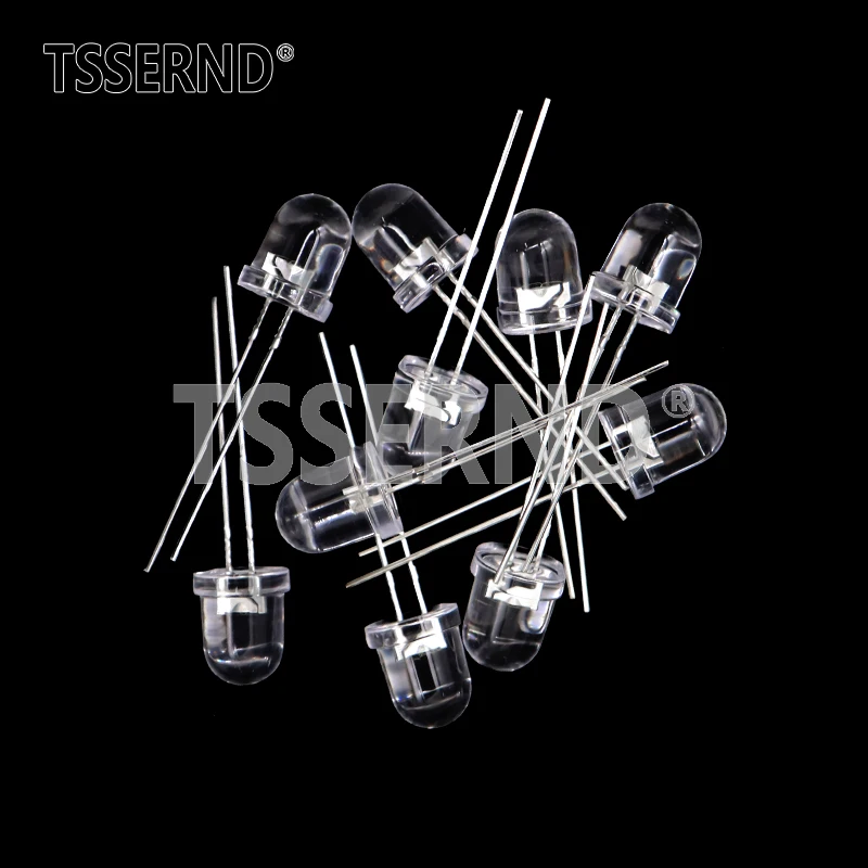 10pcs F8 8mm Fast / Slow RGB Flash Red Green Blue Rainbow Multi Color Flashing Light Emitting Diode Round LED DIY Kit