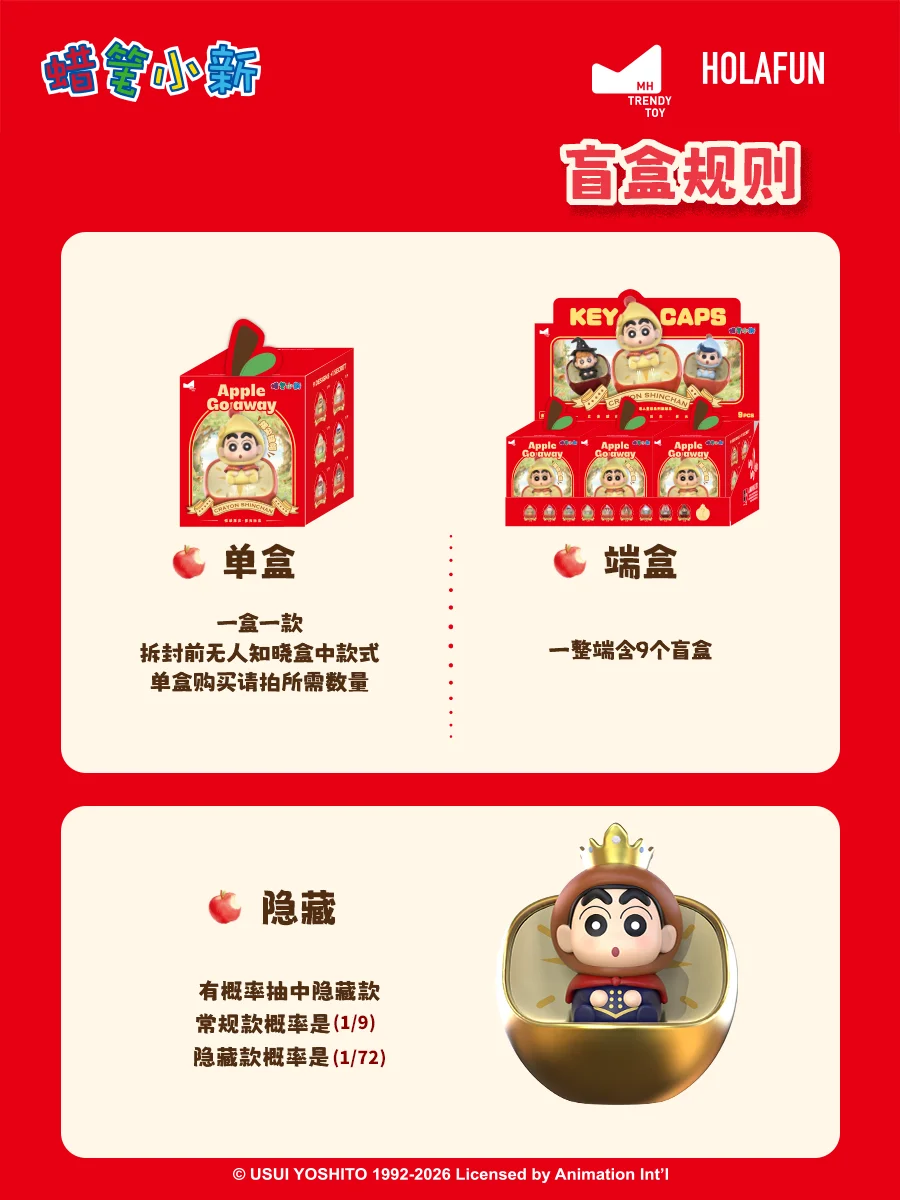 Kawaii Crayon Shinchan Dwarf Fairy Tale Keycap Blind Box Custom Mechanical Keyboard Decor Anime Doll Desktop Decoration view 6