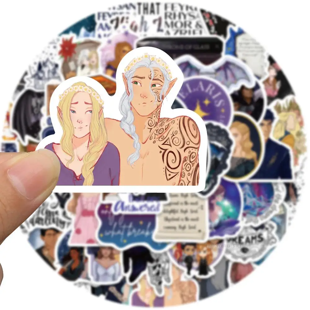 50 pz Acotar Merchandise Stickers Anime decalcomanie fai da te Graffiti estetica fai da te Laptop bagagli Scrapbooking giocattoli impermeabili regali