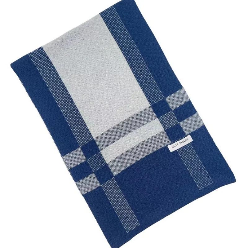 Fashion Men Plaid Knitted Scarf Autumn Winter Warm Pashmina Thicken Soft Neckerchief Business Scarves Male Accessories Bufandas