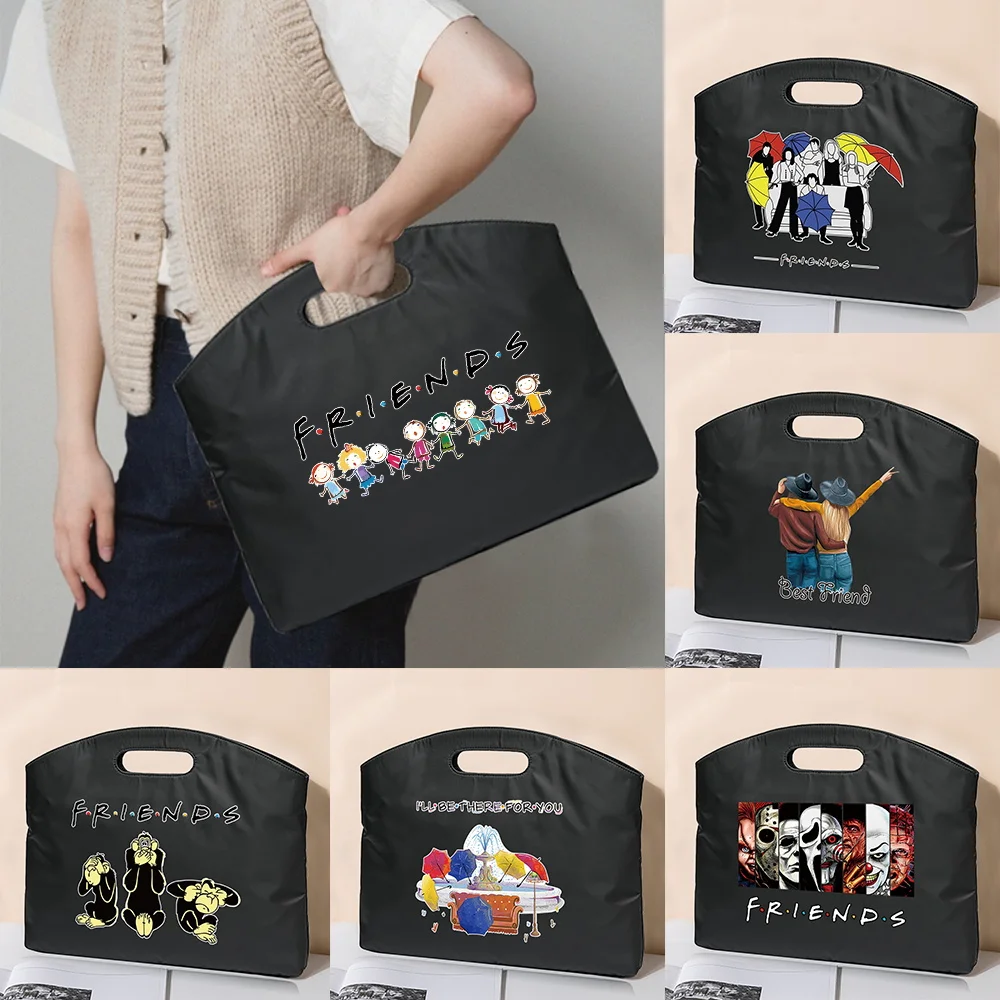 Briefcase Laptop Unisex Friends Series Print Handbag Business Portfolio for Document File Conference Tablet Bag Tote Clutches