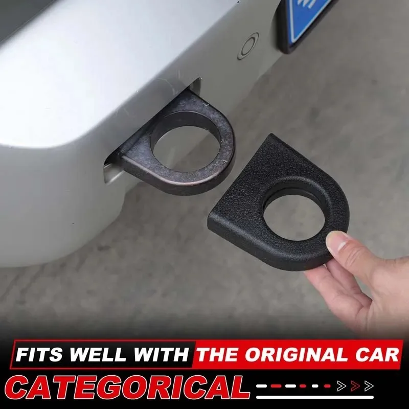 

For Land Rover Defender 90 110 130 20-25 Rubber Black Car Rear Trailer Tow Hook Ring Protective Cover Car Accessories