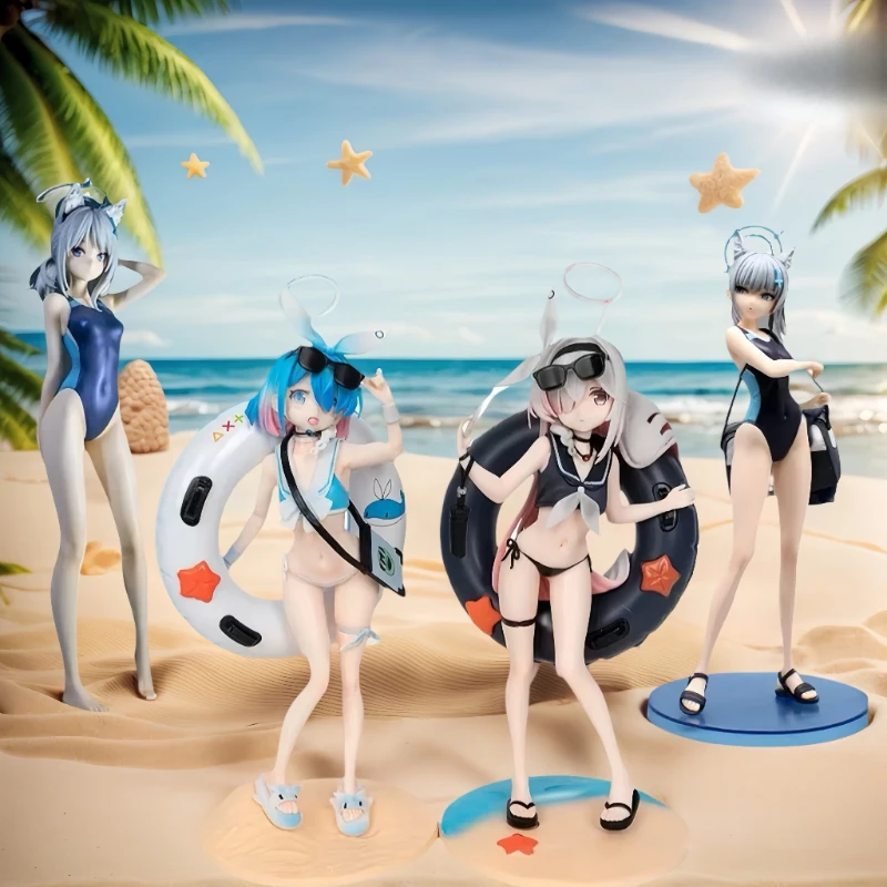 

Anime Blue Archive Figurine Sexy Swimsuit Statue Arona Kawaii Prana Shiroko Action Figures PVC Model Ornament Perimeter Doll Toy