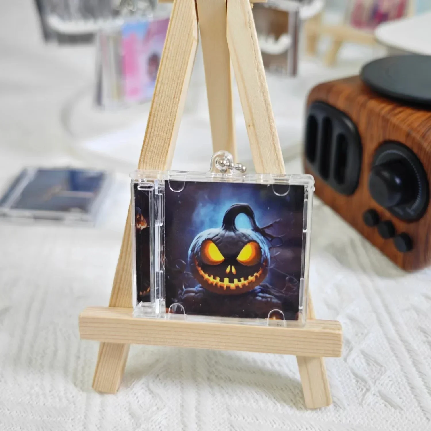 Musica spooky Season: portachiavi mini CD NFC personalizzato per feste di Halloween Appassionati di musica Tag NFC Tag NFC programmabile