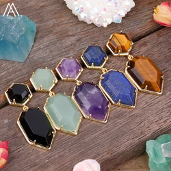 Trendy Gem Stone Dangle Earrings For Women Fashion Bold Lapis Obsidian Amethysts Crystal Stud Earring Natural Stone Jewelry