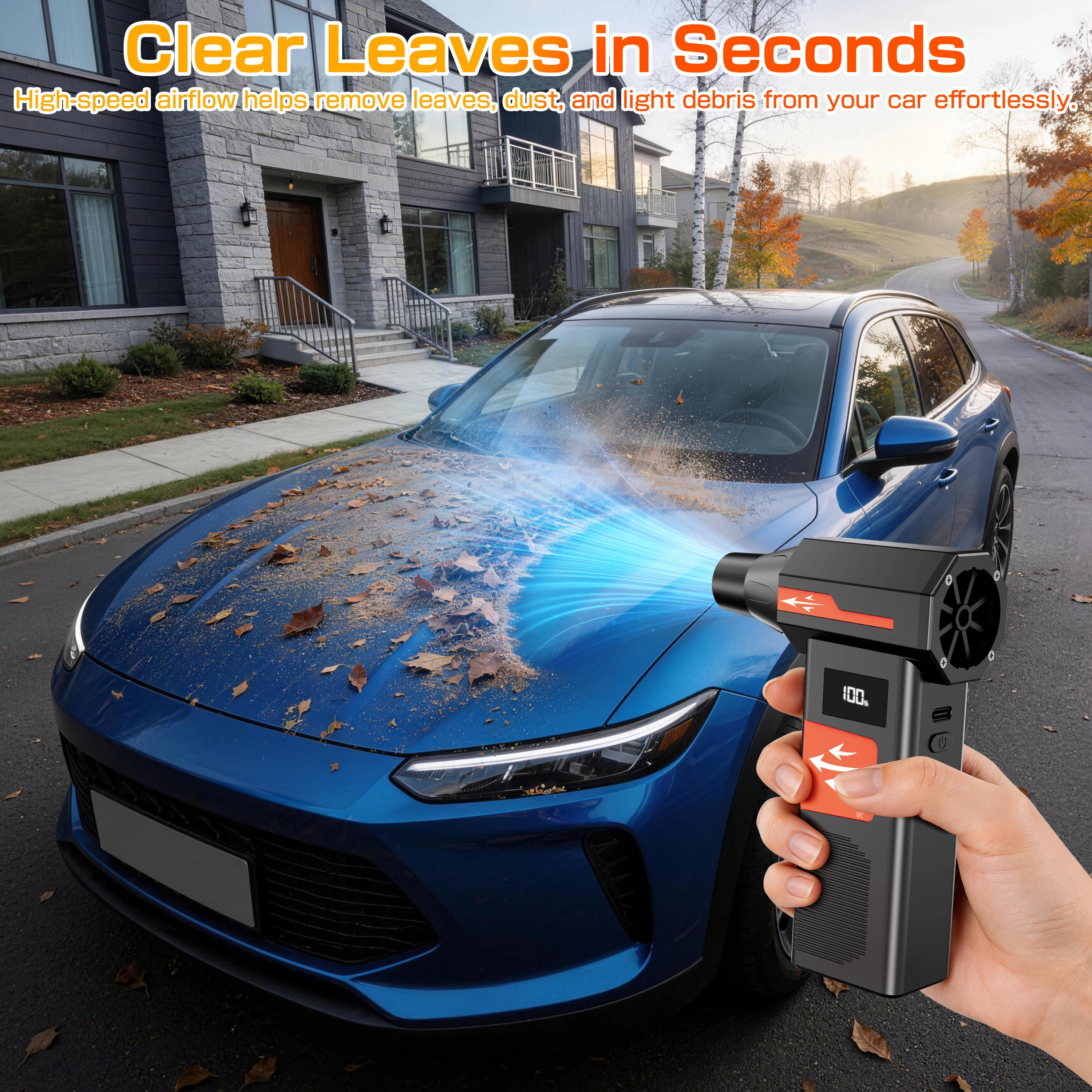 Blow And Suction 2 in 1 Electric Air Duster Cleaning Blowing Tool Turbo Blower Jet Fan Blow Snow 110000RPM With Outlet Nozzles