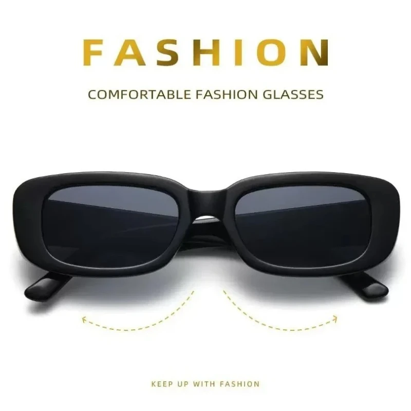 Vintage Black Square Sunglasses for Woman Luxury Brand Small Rectangle Sun Glasses Female Gradient Clear Mirror Fashion Eyewear