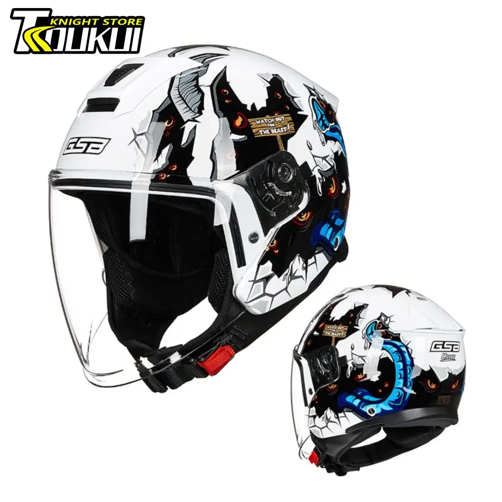 

Scooter Helmet Motorcycle Men Women Moto Helmet Multiple Patterns Open Face Half Helmet DOT Approved Capacete De Moto Casque