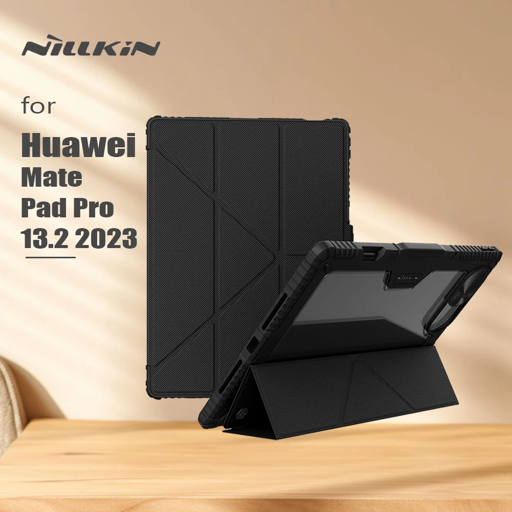 

Для Huawei Mate Pad Pro 13,2 2023, чехол Nillkin Armor Bumper Leather Pro Auto Wake Flip Slide Camera Protector, задняя крышка