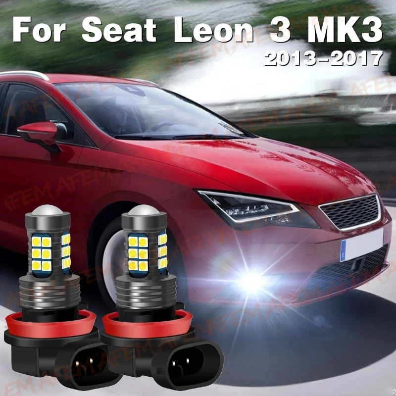 LED Front Fog Lamp Car Light High-brightness white light For Seat Leon 3 MK3 2013 2014 2015 2016 2017 Accessories