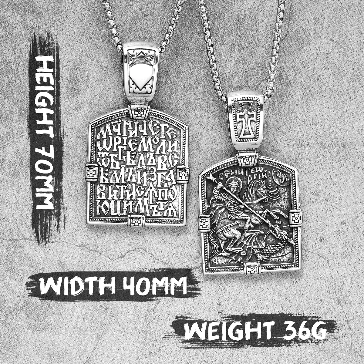 Fairy Tale St George Slaying Dragon Stainless Steel Men Women Necklaces Pendants Chain Punk Jewelry Creativity Gift Wholesale