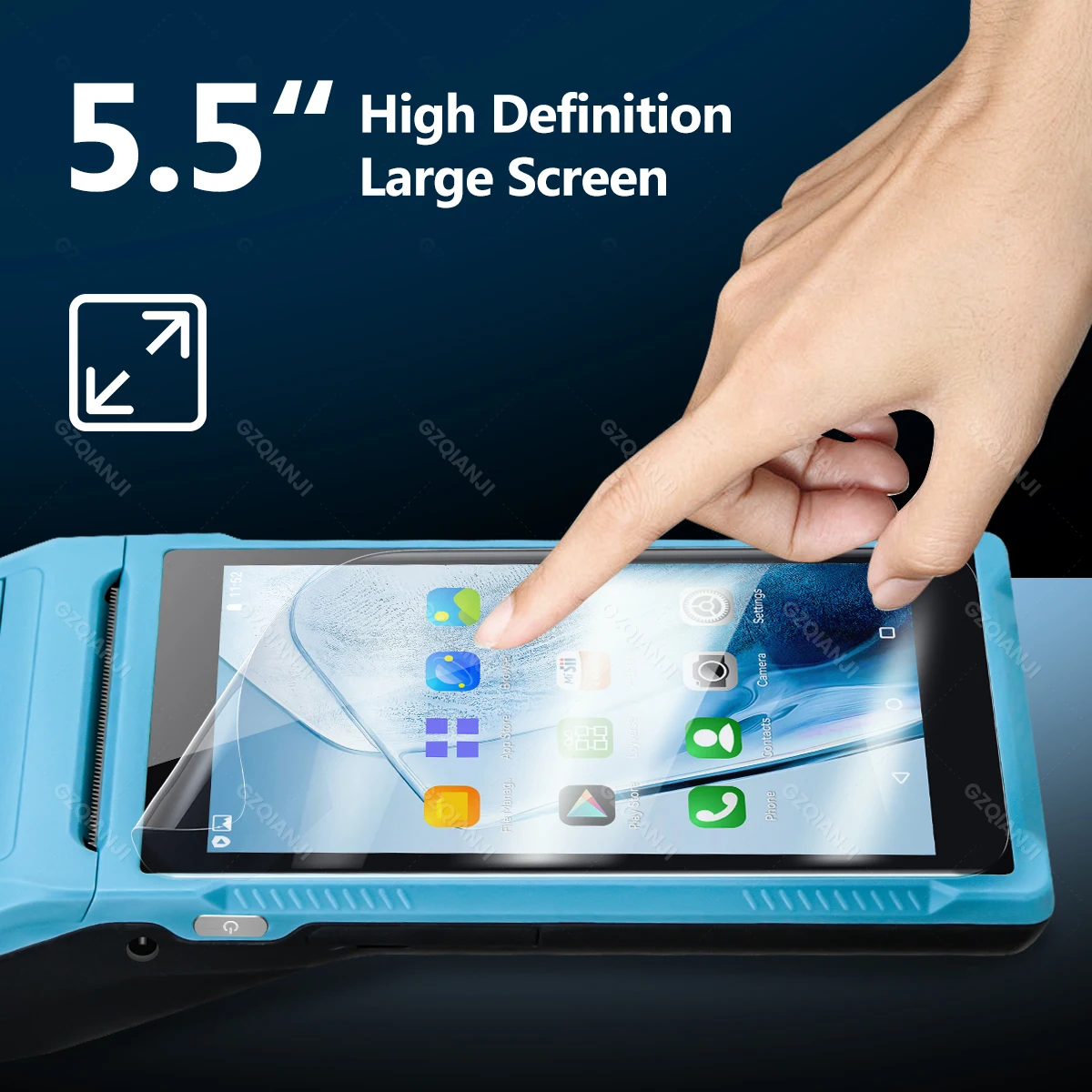 Imagem -04 - All-in-one Handheld Terminal Pos para Negócios Loyverse Pos Leitor de Código de Barras com Impressora Térmica Android 55 Polegadas