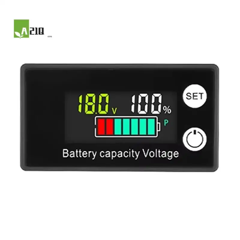 

A21Q-Вольтметр аккумулятора, индикатор емкости постоянного тока 8-100 В, измеритель мощности, литиевый Lifepo4, свинцово-кислотный элемент, 12 В, 24 В, 48 В, ЖК-экран