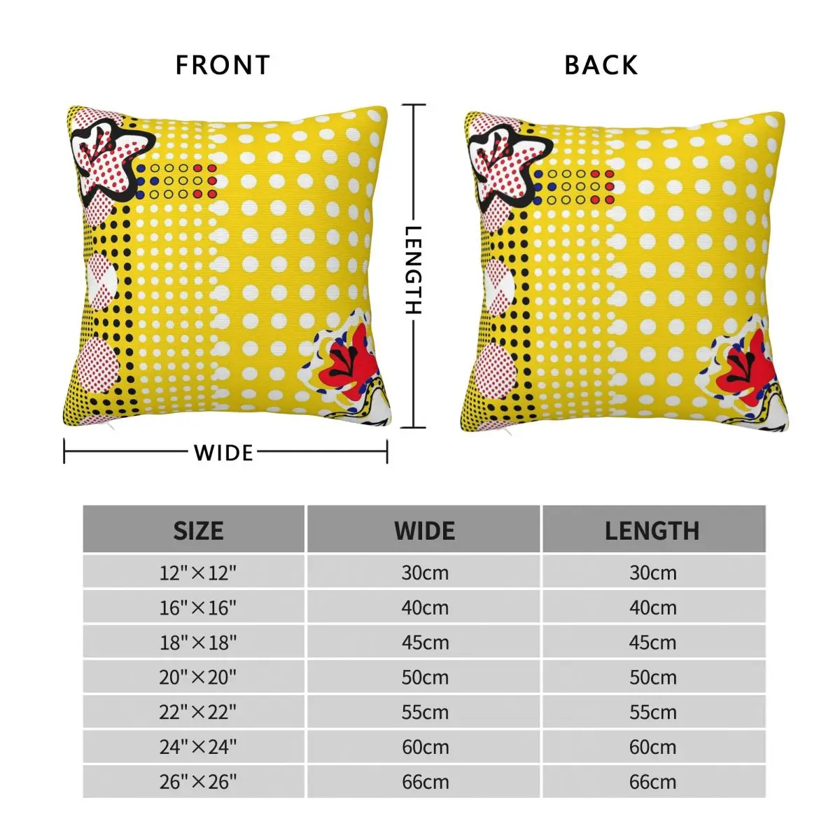 Roy Lichtenstein Comic Dot Pillowcase Polyester Linen Velvet Pattern Zip Decor Throw Pillow Case Car Cushion Case 45x45
