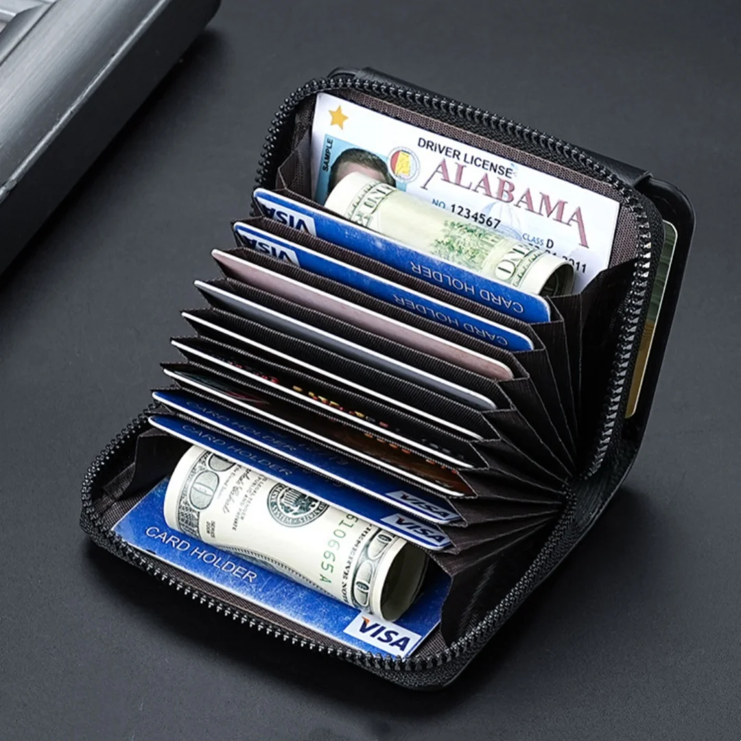 محفظة من جلد البولي يوريثان، محفظة قصيرة آمنة للعملات المعدنية، محفظة بإبزيم مزدوج، حامل بطاقات رجالي متعدد الوظائف للاستخدام غير الرسمي، إكسسوارات للرجال