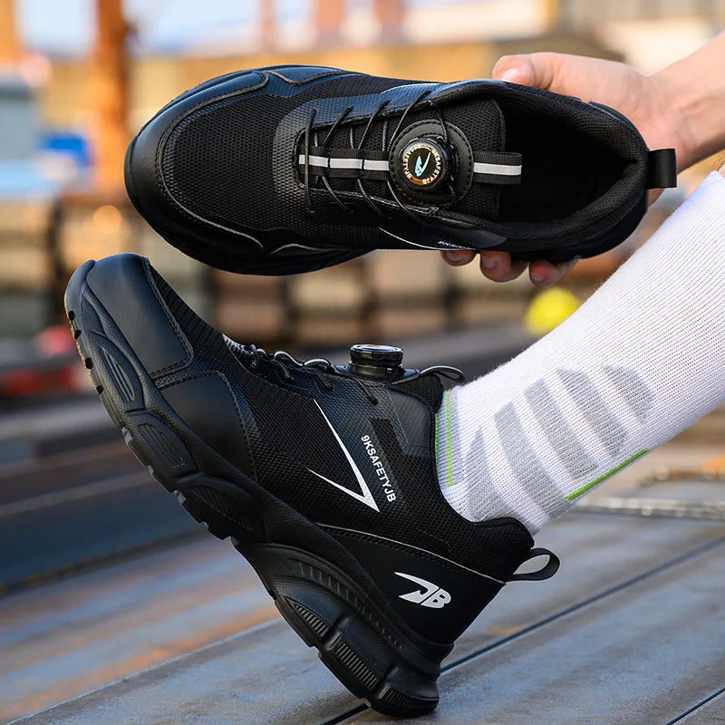 남성용 안전 신발 강철 발가락 밑창 남성 운동화 보호 기능이있는 경량 통기성 작업 신발 Anti Smashing Stabbing