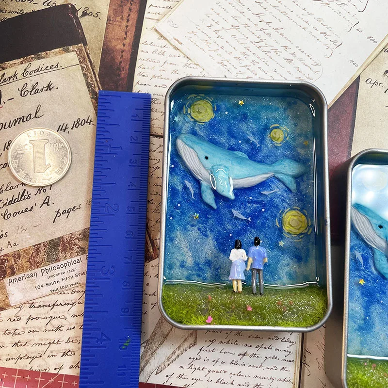 World in a Box, Mini Decorations, 3D Resin Paintings, Souvenirs, Hand Painted Ornaments