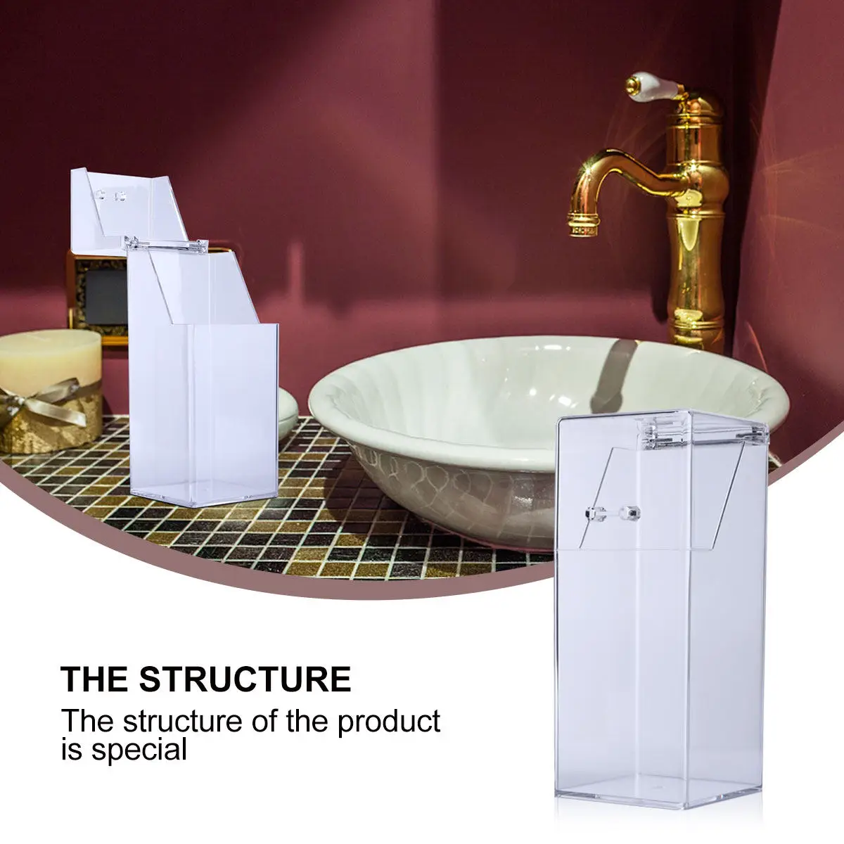 1Pcs See Through Acrylic Makeup Brush Holder Storage Bucket Space Saving Easy Clean Makeup Organizer for Brushes