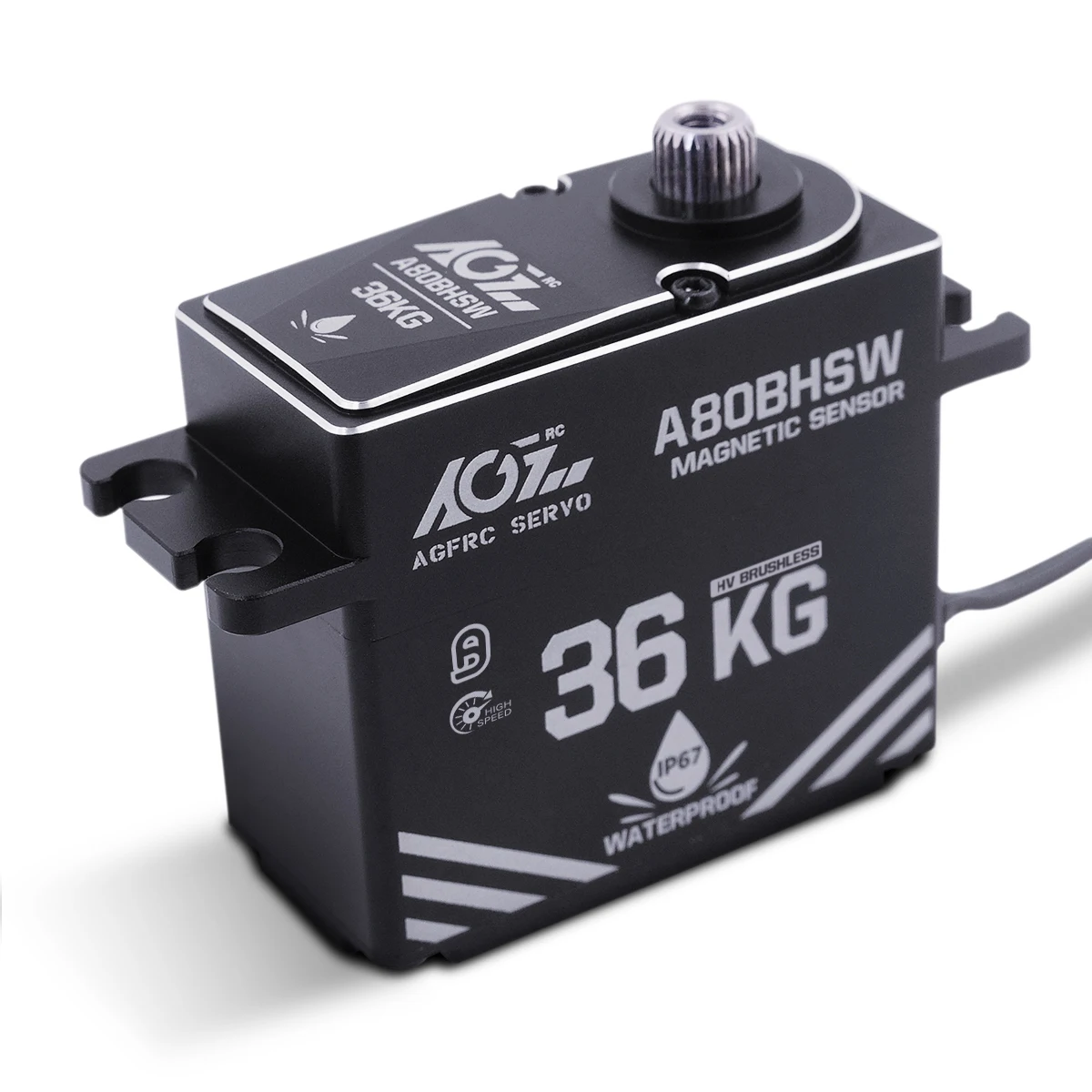 

AGF A80BHSW HV 36KG Torque 0.071Sec Waterproof IP67 Brushless Digital Steering Servo for for 1/10 Monster Truck Buggy Crawler