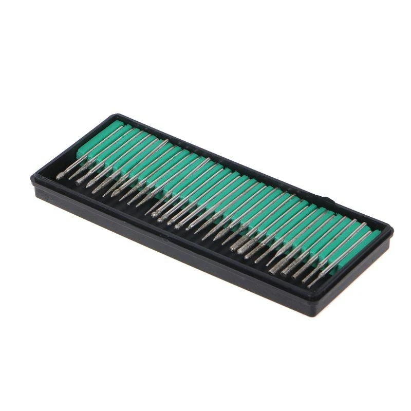 

Y1AD 30Pcs Diamond Grinding for Head Burr Set Carving Engraving Drill Machine Accesso