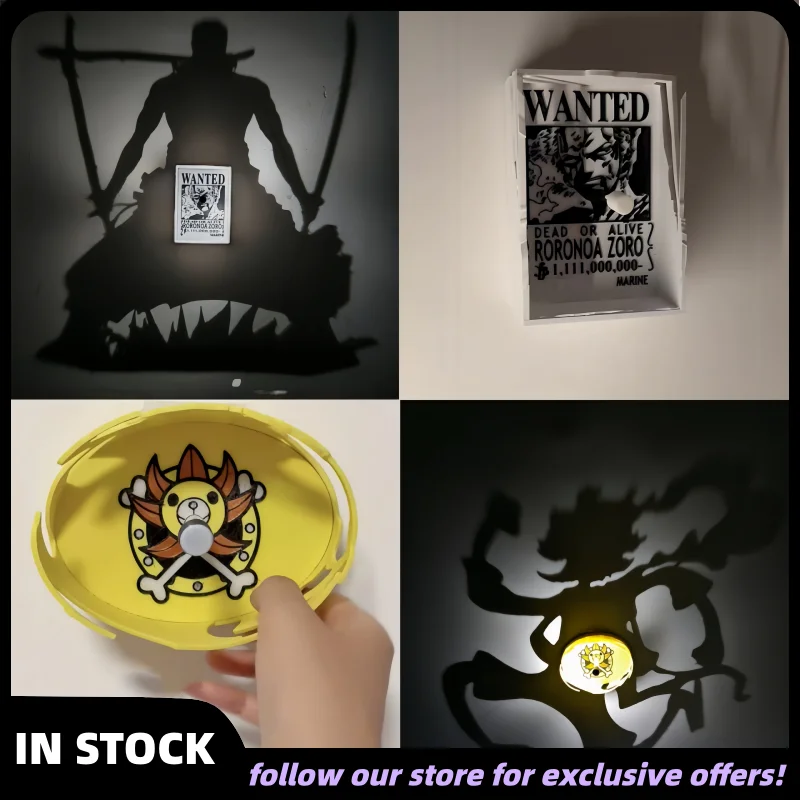 

New!Roronoa Zoro Wall Lamp Anime Toy Luffy Goku Shadow Light Projector Lamp Creative Anime Peripherals Collection As Gifts